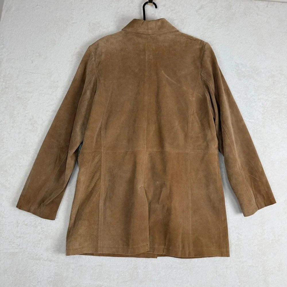BERNARDO Collection Men's Suede Leather‎ Jacket Tan Button Front Size L Timeless